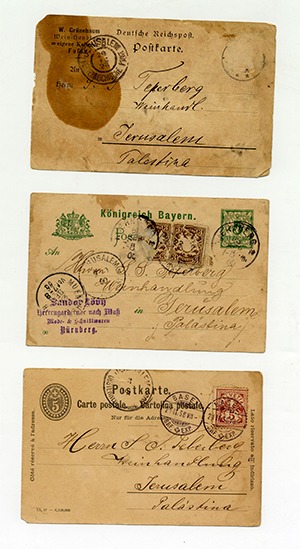Postcards of correspondence with the Germans
